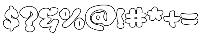 Bropz Drip Outline Font OTHER CHARS