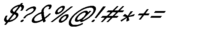 Brraelyn Italic Font OTHER CHARS