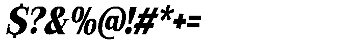 Bruchey Black Slanted Condensed Font OTHER CHARS