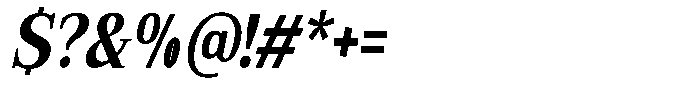 Bruchey Bold Slanted Condensed Font OTHER CHARS