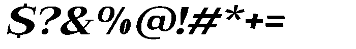 Bruchey Bold Slanted Expanded Font OTHER CHARS