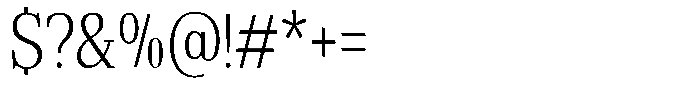 Bruchey Extra Light Condensed Font OTHER CHARS