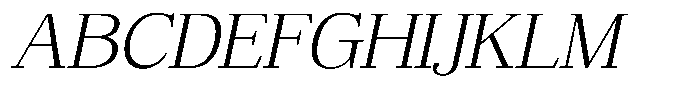 Bruchey Extra Light Slanted Expanded Font UPPERCASE