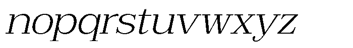 Bruchey Extra Light Slanted Expanded Font LOWERCASE