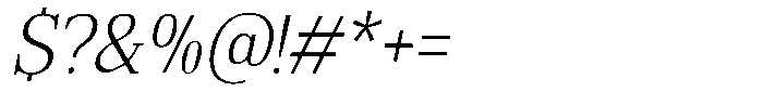 Bruchey Extra Light Slanted Semi Condensed Font OTHER CHARS