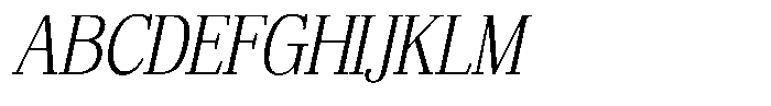 Bruchey Extra Light Slanted Semi Condensed Font UPPERCASE