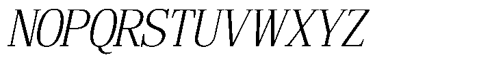 Bruchey Extra Light Slanted Semi Condensed Font UPPERCASE