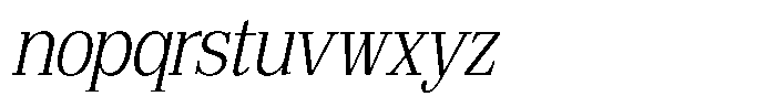 Bruchey Extra Light Slanted Semi Condensed Font LOWERCASE