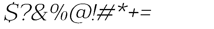 Bruchey Extra Light Slanted Semi Exp Font OTHER CHARS