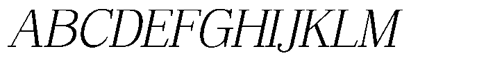 Bruchey Extra Light Slanted Semi Exp Font UPPERCASE