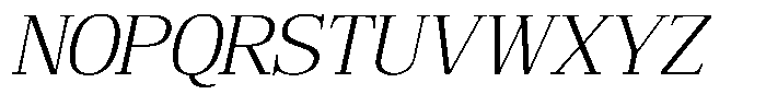Bruchey Extra Light Slanted Semi Exp Font UPPERCASE