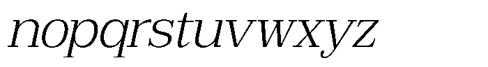 Bruchey Extra Light Slanted Semi Exp Font LOWERCASE