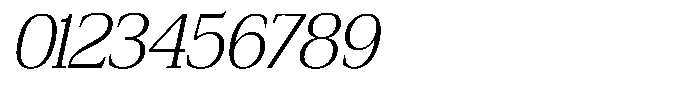 Bruchey Extra Light Slanted Font OTHER CHARS