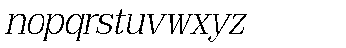 Bruchey Extra Light Slanted Font LOWERCASE