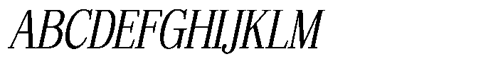 Bruchey Light Slanted Condensed Font UPPERCASE