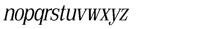 Bruchey Light Slanted Condensed Font LOWERCASE