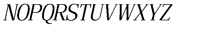 Bruchey Light Slanted Semi Condensed Font UPPERCASE
