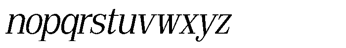 Bruchey Light Slanted Semi Condensed Font LOWERCASE