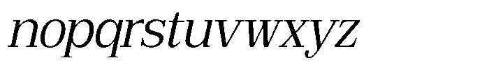 Bruchey Light Slanted Font LOWERCASE