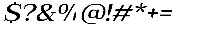 Bruchey Medium Slanted Expanded Font OTHER CHARS