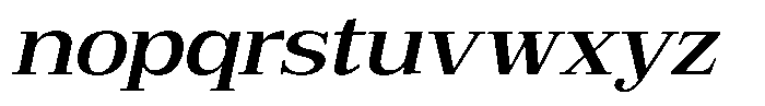 Bruchey Medium Slanted Expanded Font LOWERCASE