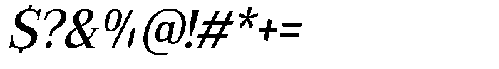 Bruchey Medium Slanted Semi Condensed Font OTHER CHARS