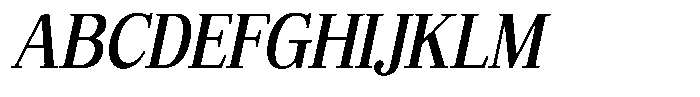 Bruchey Medium Slanted Semi Condensed Font UPPERCASE