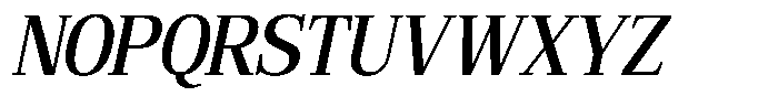 Bruchey Medium Slanted Semi Condensed Font UPPERCASE