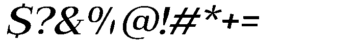Bruchey Medium Slanted Semi Expanded Font OTHER CHARS