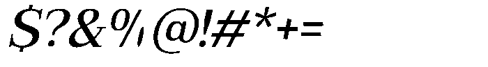 Bruchey Medium Slanted Font OTHER CHARS