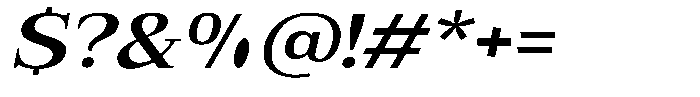 Bruchey Semi Bold Slanted Expanded Font OTHER CHARS