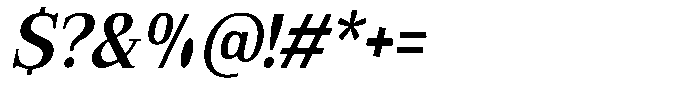 Bruchey Semi Bold Slanted Semi Condensed Font OTHER CHARS