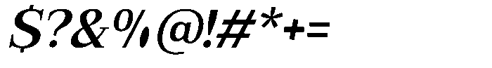 Bruchey Semi Bold Slanted Font OTHER CHARS
