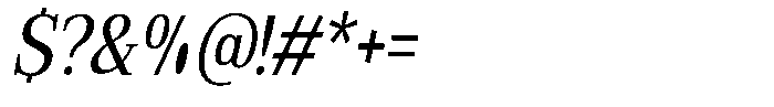 Bruchey Slanted Condensed Font OTHER CHARS