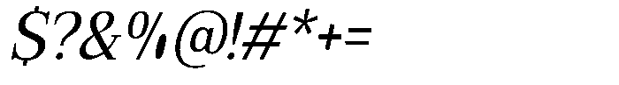 Bruchey Slanted Semi Condensed Font OTHER CHARS