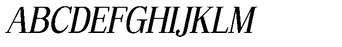 Bruchey Slanted Semi Condensed Font UPPERCASE