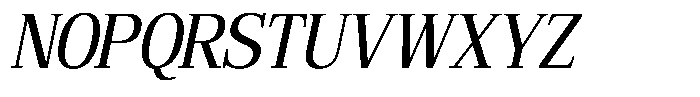 Bruchey Slanted Semi Condensed Font UPPERCASE