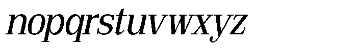 Bruchey Slanted Semi Condensed Font LOWERCASE