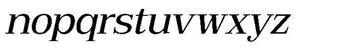 Bruchey Slanted Semi Expanded Font LOWERCASE