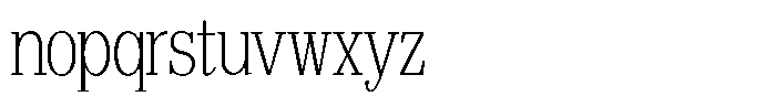 Bruchey Thin Condensed Font LOWERCASE