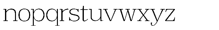 Bruchey Thin Expanded Font LOWERCASE