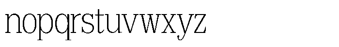 Bruchey Thin Semi Condensed Font LOWERCASE
