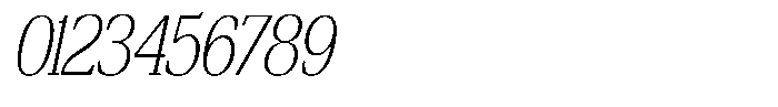 Bruchey Thin Slanted Condensed Font OTHER CHARS