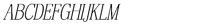 Bruchey Thin Slanted Condensed Font UPPERCASE