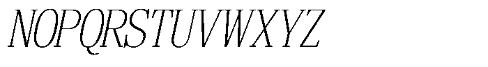 Bruchey Thin Slanted Condensed Font UPPERCASE