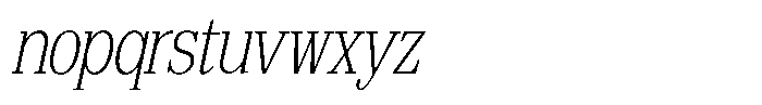 Bruchey Thin Slanted Condensed Font LOWERCASE