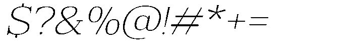 Bruchey Thin Slanted Expanded Font OTHER CHARS