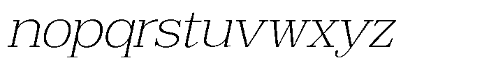 Bruchey Thin Slanted Expanded Font LOWERCASE