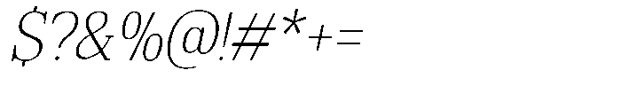 Bruchey Thin Slanted Semi Condensed Font OTHER CHARS