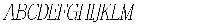 Bruchey Thin Slanted Semi Condensed Font UPPERCASE